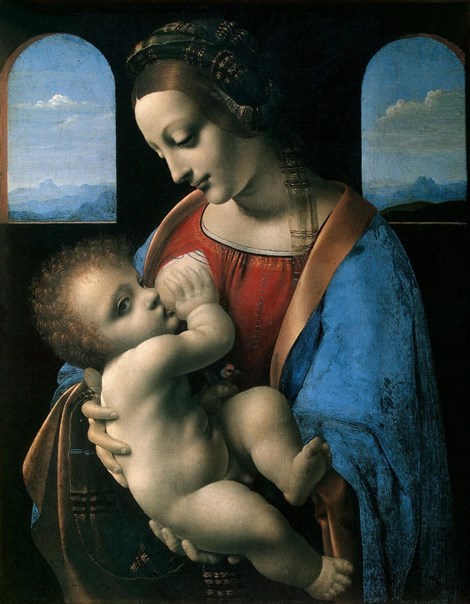 Leonardo Da Vinci Meryem ve Çocuk İsa Elmas Mozaik Tablo 46x58cm