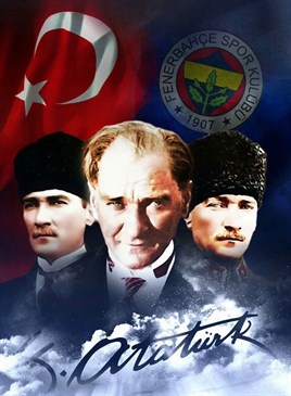 Atatürk ve Fenerbahçe Elmas Mozaik Tablo 40x55cm