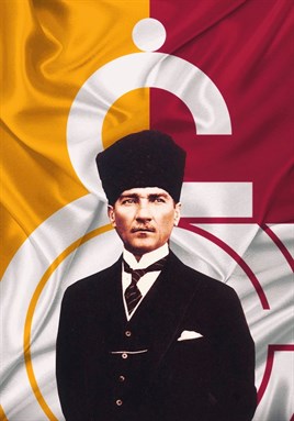 Atatürk ve Galatasaray Elmas Mozaik Tablo 35x50cm