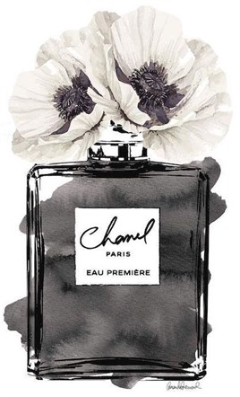 Chanel Parfüm Şişesi Siyah Gri Elmas Mozaik Tablo 36x58cm