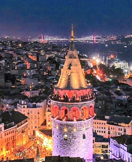 İstanbul Galata Kulesi Manzarası Elmas Mozaik Tablo 46x58cm