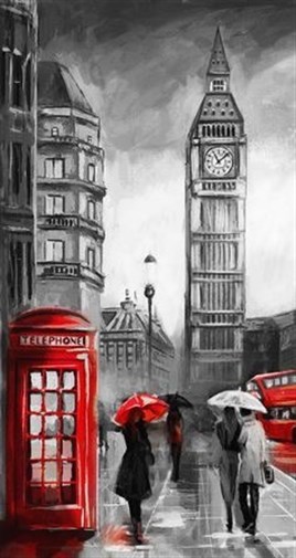 Londra ve Big Ben Elmas Mozaik Tablo 30x58cm