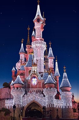 Işıklı Disney Şato Elmas Mozaik Tablo 56x86 cm 