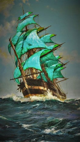 Marcel Sanat Elmas Mozaik Puzzle Tablo Okyanustaki Gemi 36x61 cm