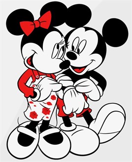 Minnie ve Mickey Elmas Mozaik Tablo 25x30cm