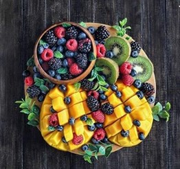 Meyve Tabağı Marcel Sanat Elmas Mozaik Tablo 53X51cm