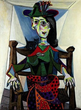 Picasso Dora Maar ve Kedi Elmas Mozaik Tablo 46x61cm
