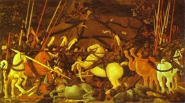 Uccello- Battaglia di San Romano/Part 1 (1456) Elmas Mozaik Tablo 97x53cm